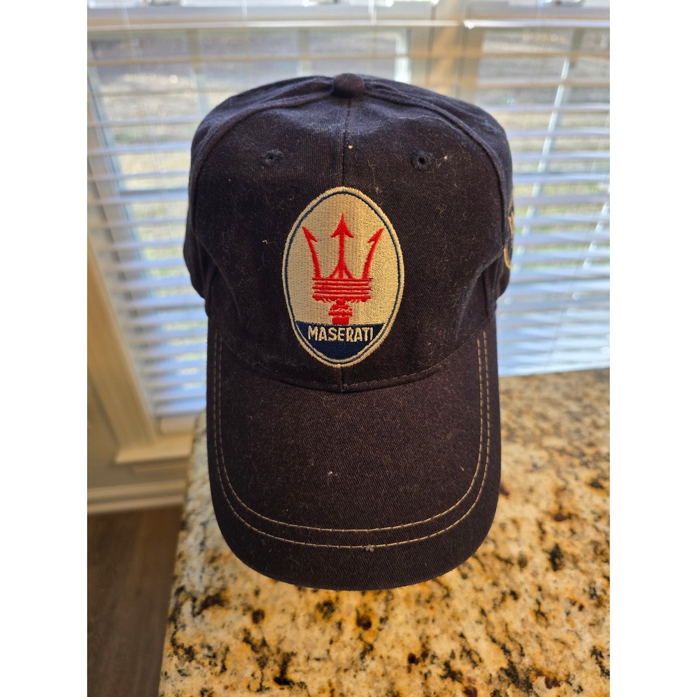 Maserati Navy Blue Baseball Hat Official Licensed Product‎ Trident Logo Mens Cap
